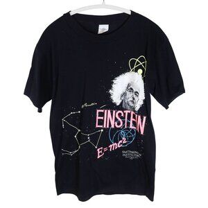 Vintage 80s Albert Einstein Smithsonian Single Stitch T Shirt Sz L Neon Science